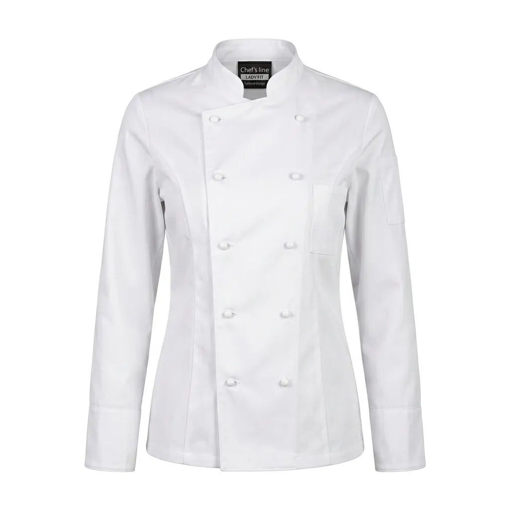 Chaqueta Chef Gabardina Mujer - Blanco (S, M, L, XL)